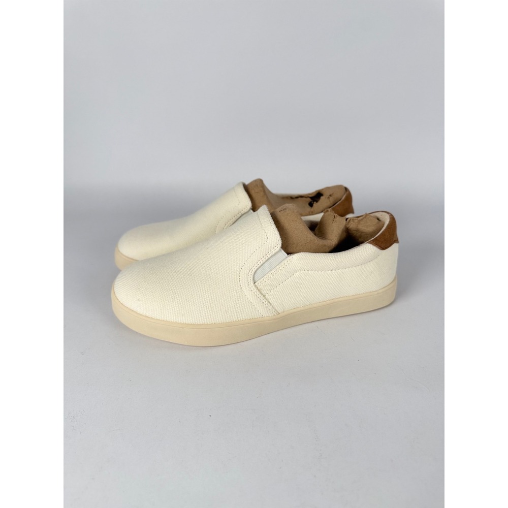 Dr. Scholl's Madison Slip On Sneakers Cream Canvas Women's 6.5 Low Top‎ Flats